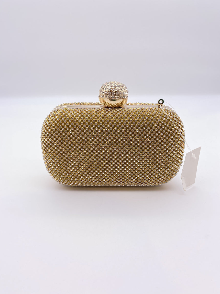 Party Clutch Bag Silver Rhinestones Comes With A Chain 2