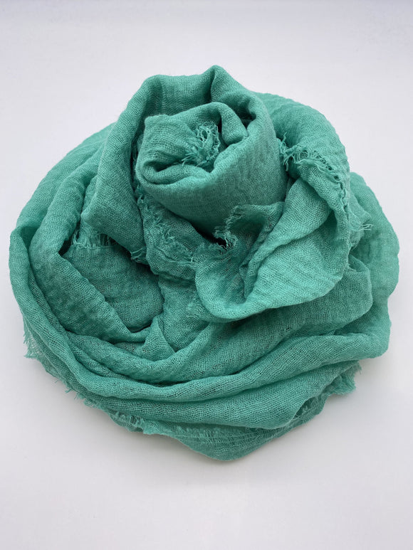 Turquoise Green Crinkle Scarf