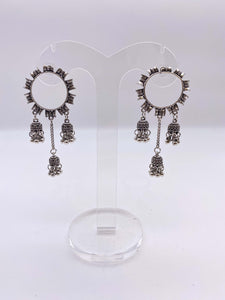 Afghani Earrings - Sunset Earrings in Rustic Silver Base