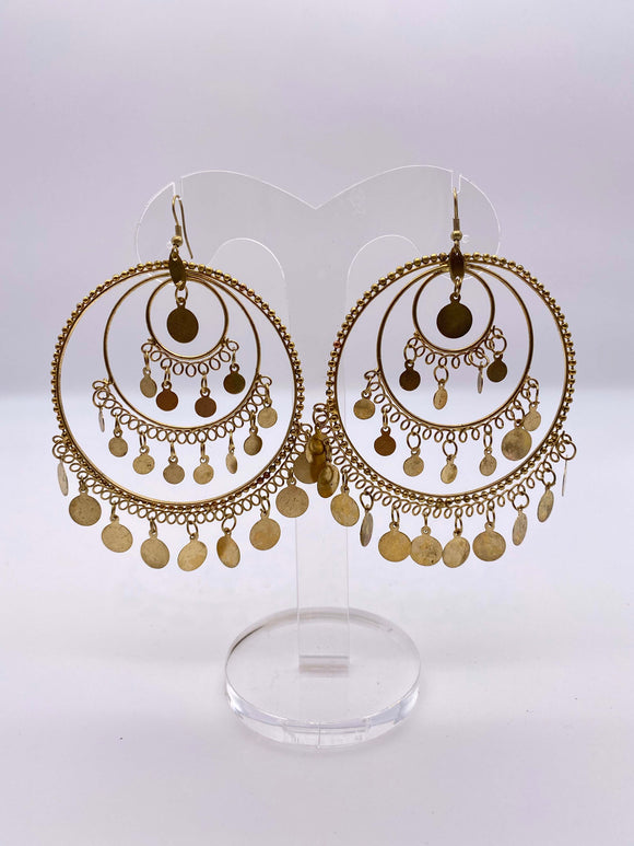 Afghani Earrings - Rustic Gold Base
