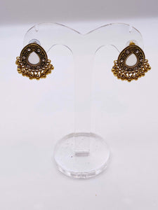 Afghani Earrings - Small Stud Design in Rustic Gold Base