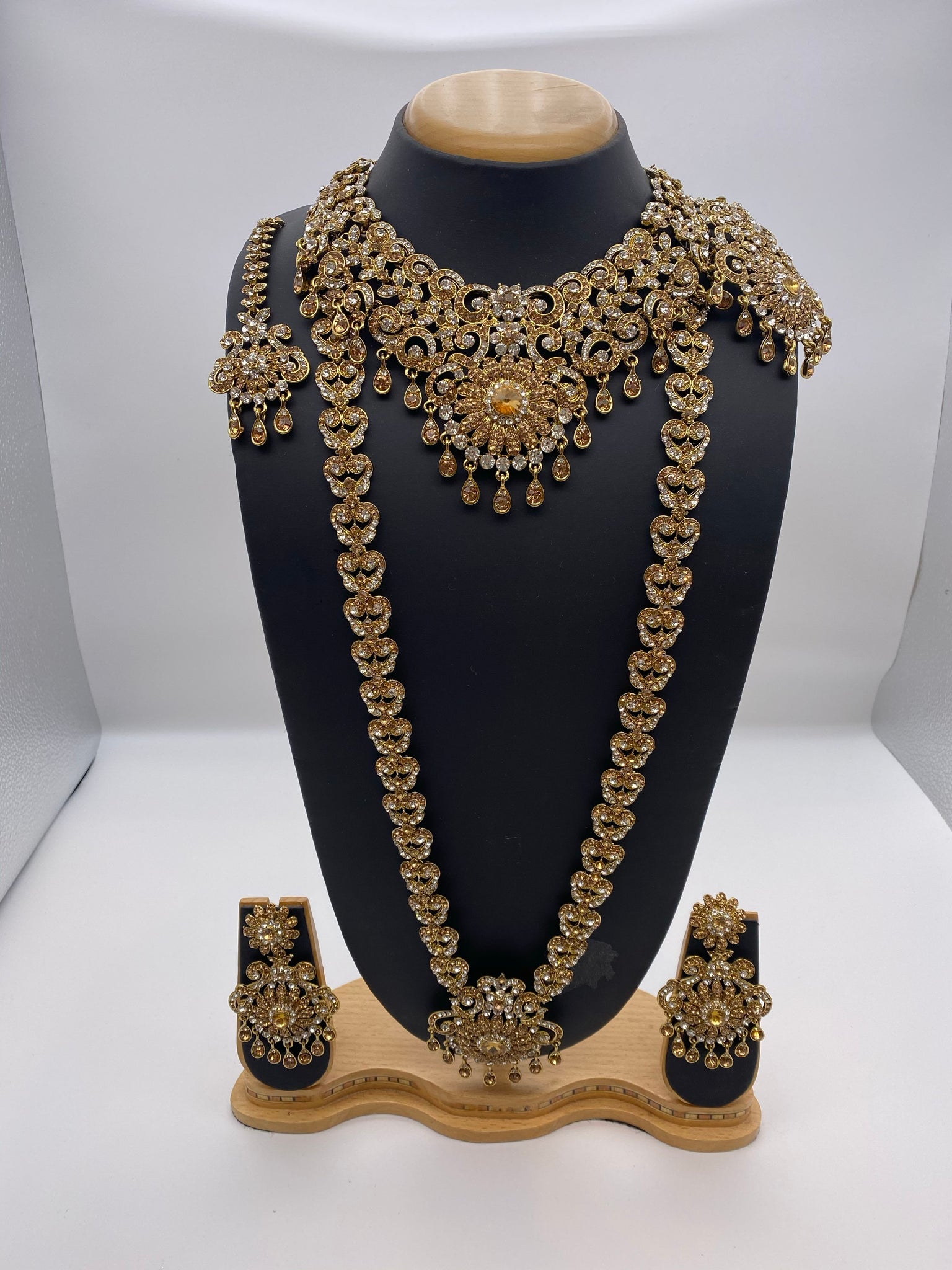 Bridal Antique Gold LCT Shine Collection with Silver Stones Rangoli Online Jewellery