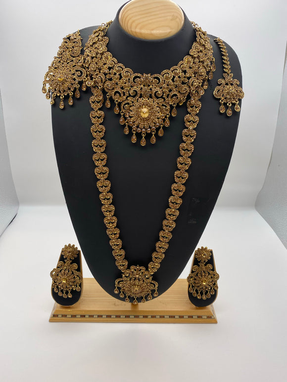 Bridal Shine Collection in Antique Gold Base and Stones