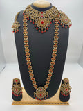 Bridal Red & Silver Stones in Antique Gold Base