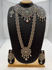 Bridal Rainbow Stones in a Silver Base