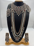 Bridal Royalty Collection with White Pearls & Maroon Stones