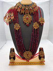 Bridal Ready Set Beads Collection with Maroon Stones & Crystal Beads