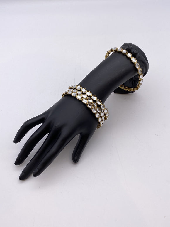 Silver Stones Bangles - Set of 4