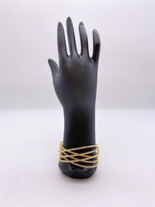 Gold Base & Silver  Stones Adjustable  Bracelet