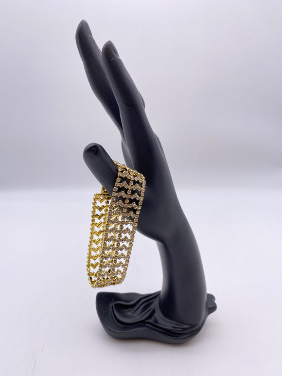 Gold Base & Silver Rhinestones 2 Tier Design