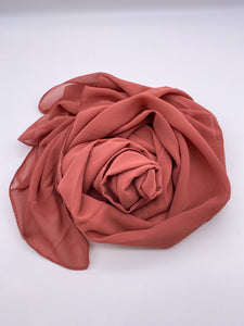 Brick Red Chiffon Scarf