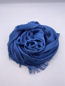 Cobalt Blue Silk Scarf