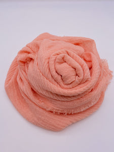 Coral Pink Crinkle Scarf