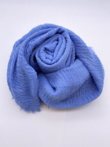 Cornflower Blue Crinkle Scarf