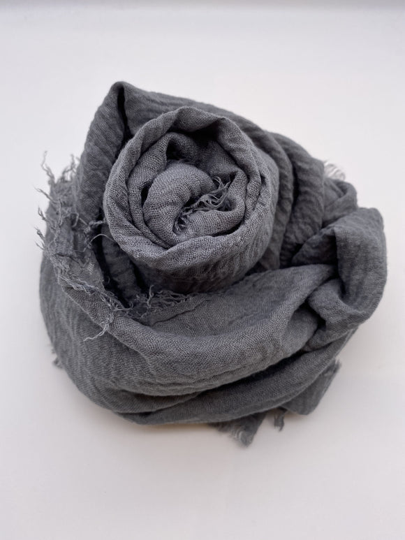 Fossil Grey Crinkle Scarf