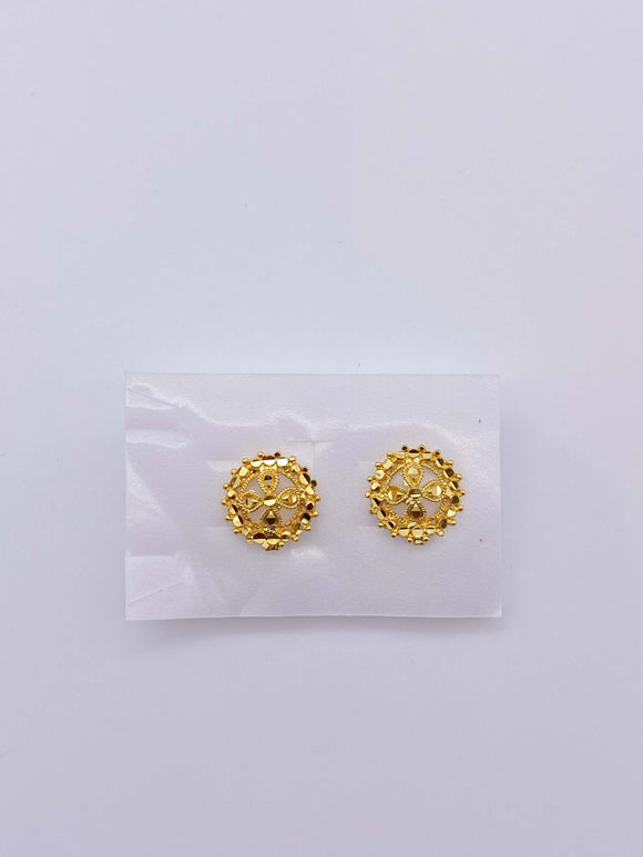 Gold Plated Earrings - Circle Shaped Studs