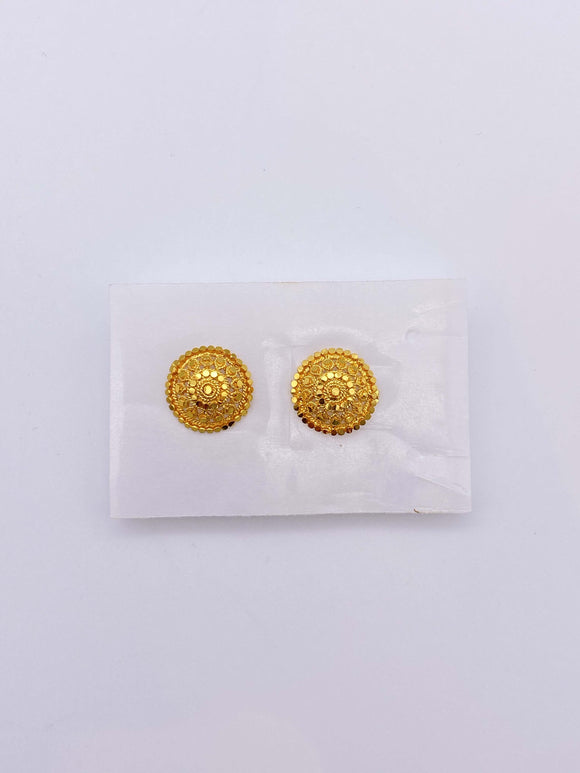 Gold Plated Earrings - Circle Shaped Studs