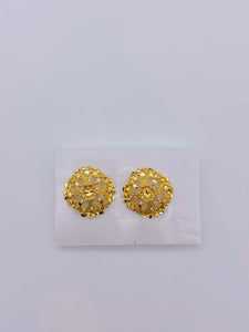Gold Plated Earrings - Circle Shaped Studs