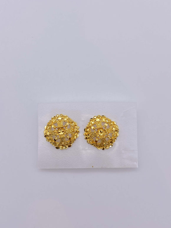 Gold Plated Earrings - Circle Shaped Studs