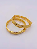 Vintage Golden Bangle Set with Intrinsic Cut and Screws