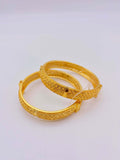 Vintage Gold Bangle Set 2 - Imitation gold-plated base with engraving