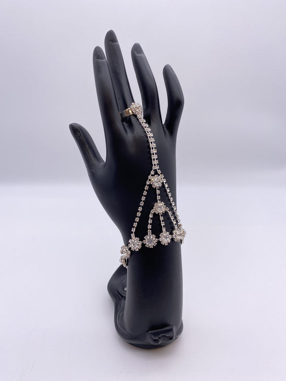 Kids Handpiece Size in Silver Base & Gem Stone Adjustable Bracelet