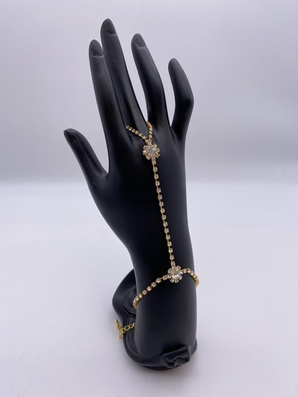 Kids Handpiece Size Gold Base Adjustable with Small Gem Stones