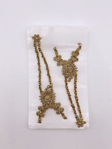 Luxury Handpiece Set - Antique LCT Chain & Gold Stones