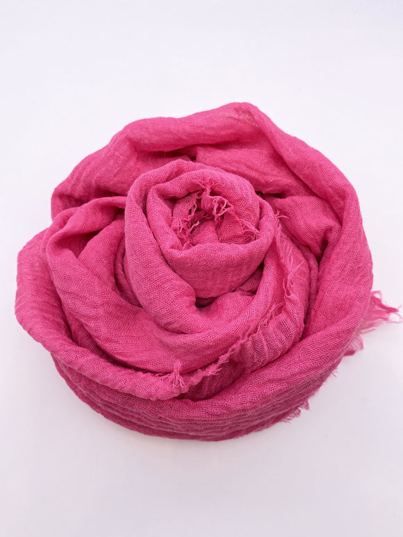 Hot Pink Crinkle Scarf