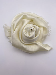 Ivory White Silk Scarf