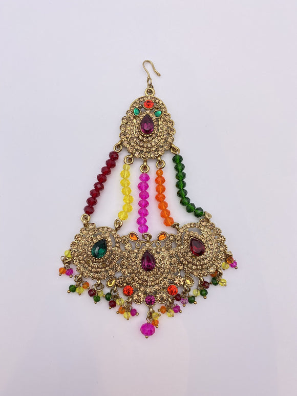 Multicoloured Rhinestone Jhumar