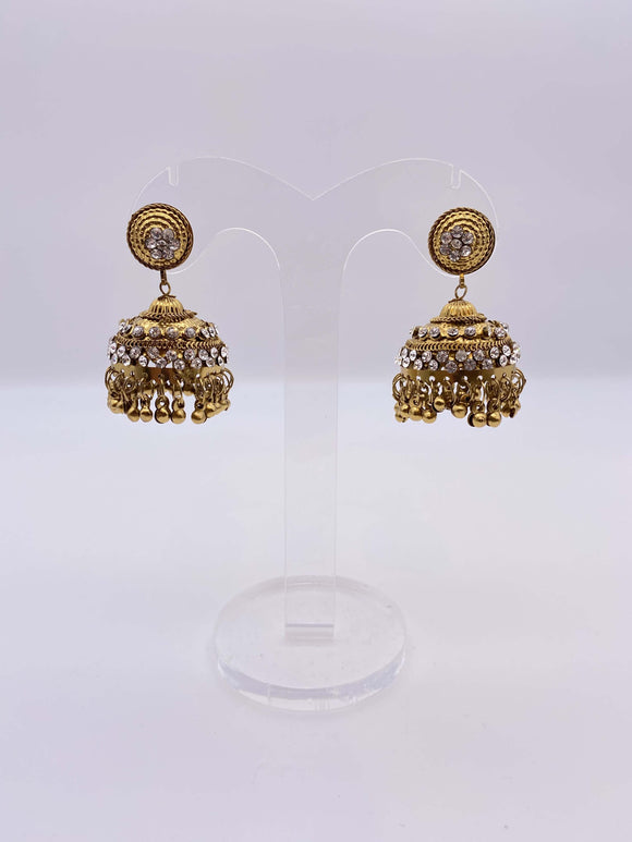 Jhumki Earrings - Traditional Collection - Gold Base and Small Bells