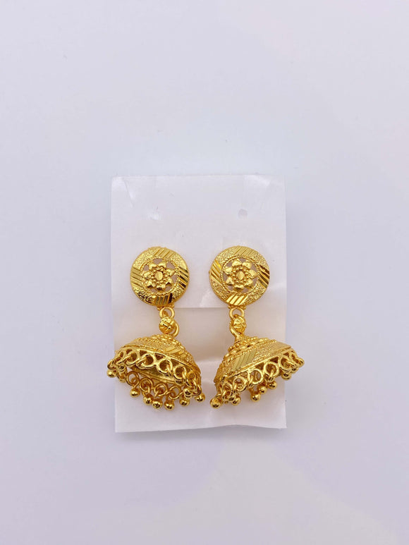 Jhumki Earrings - Full Gold Immitation Polish - High Shine - Real Collection
