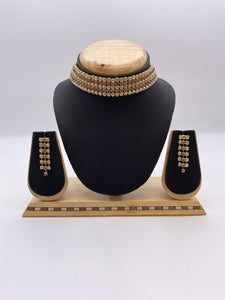 Kids & Adults Pendant Set - Antique Gold and Silver Rhinestones with Droplet Earrings