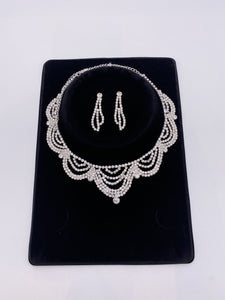 Kids Set in Silver Base and Rhinestones with Earring