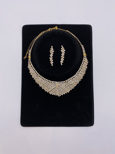 Kids Set with Gold Base and Small Rhinestones with Earrings