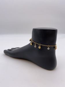 Kid Anklet Gold Chain and Transparent Beads