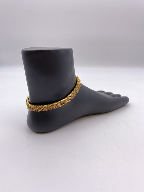 Kids Anklet Antique Gold Rhinestones