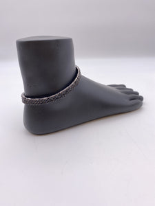 Kids Anklet - Silver Base Black Rhinestones