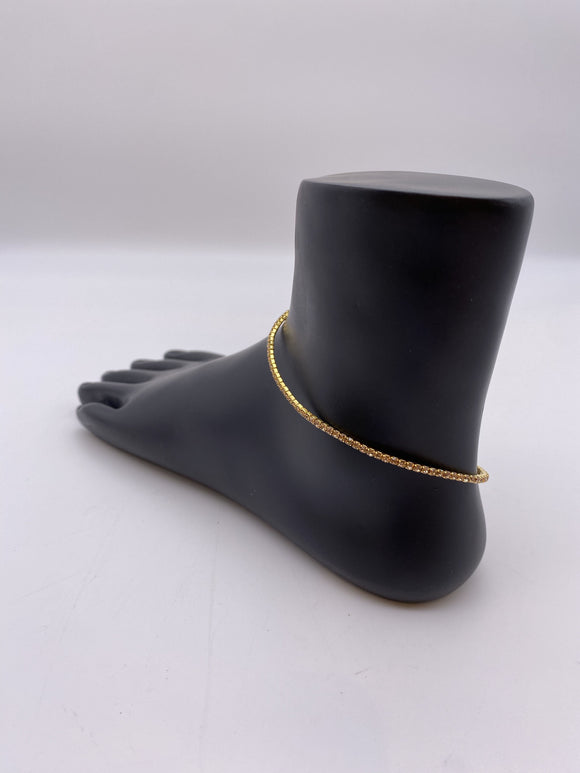 Kids Anklet Gold Base and Antique Gold Rhinestones