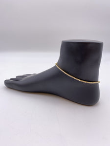 Kids Anklet - Gold Base Silver Rhinestones