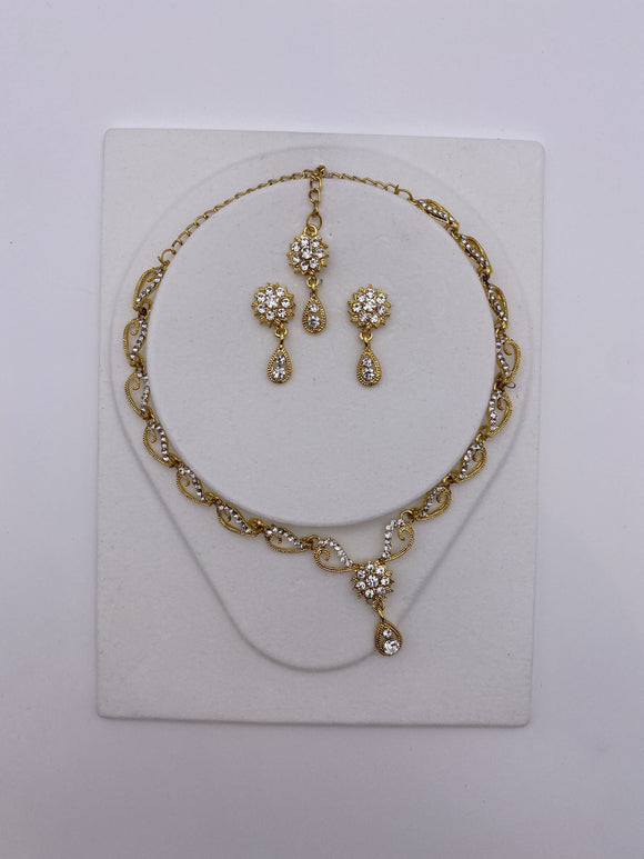 Kids Set Gold Base with Rhinestones with Earrings