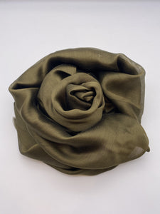 Olive Brown Silk Scarf