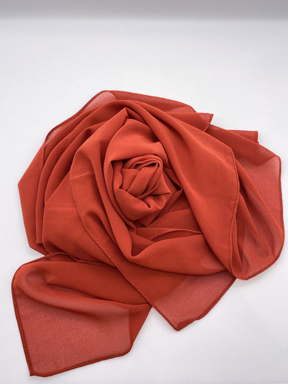 Paprika Orange Chiffon Scarf