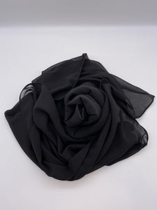 Pitch Black Chiffon Scarf
