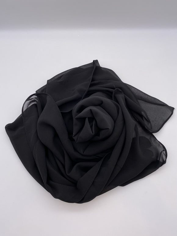 Pitch Black Chiffon Scarf