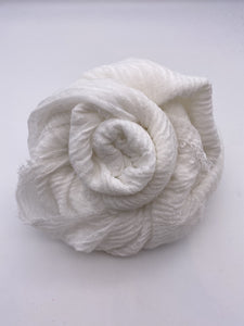 Pure White Crinkle Scarf