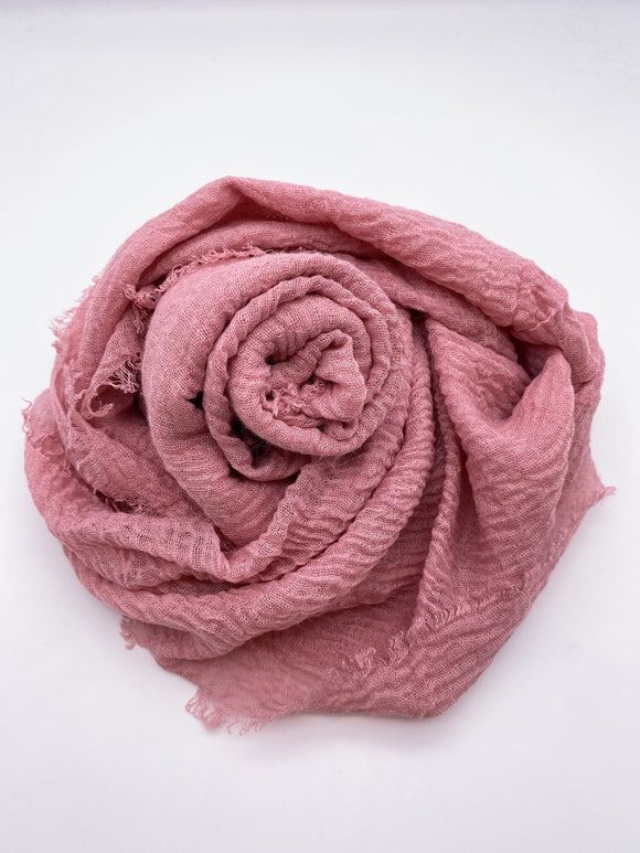 Rose Pink Crinkle Scarf