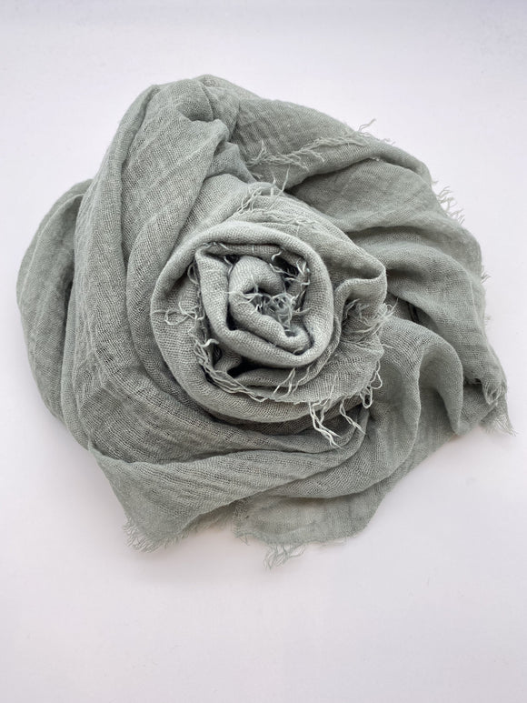 Ssge Green Crinkle Scarf