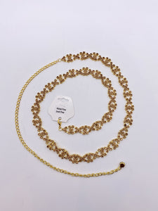 Twisted Double Strand Saree Belt with Antique Gold Rhinestones